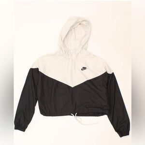 Nike Women's 1/2 ZipWindbreaker Jacket top Black Color Block Hooded